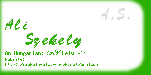 ali szekely business card